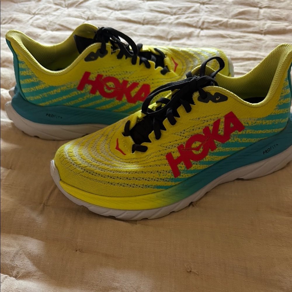 HOKA Running Shoes - Yellow and Blue